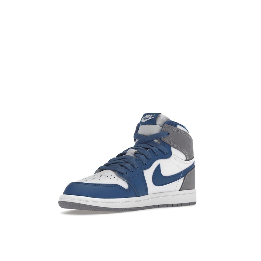 Air Jordan 1 Retro High OG PS True Blue Kids Sneakers White Cement-Grey FD1412-410