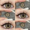 EYESHARE 1 Pair Colorful Contact Lenses 0.00~ -6.00 Myopia Prescription Brown Natural Lenses Yearly Beauty Pupils