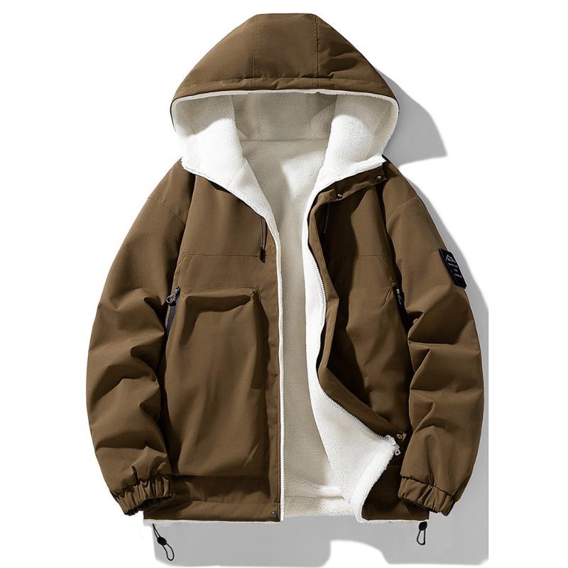 

Двусторонняя уличная пуховая куртка с хлопковой подкладкой, куртка-инструмент с капюшоном, мужской трендовый бренд в стиле хай-стрит, куртка с хлопковой подкладкой с зарядкой, зимняя модель 3XL темно-коричневого