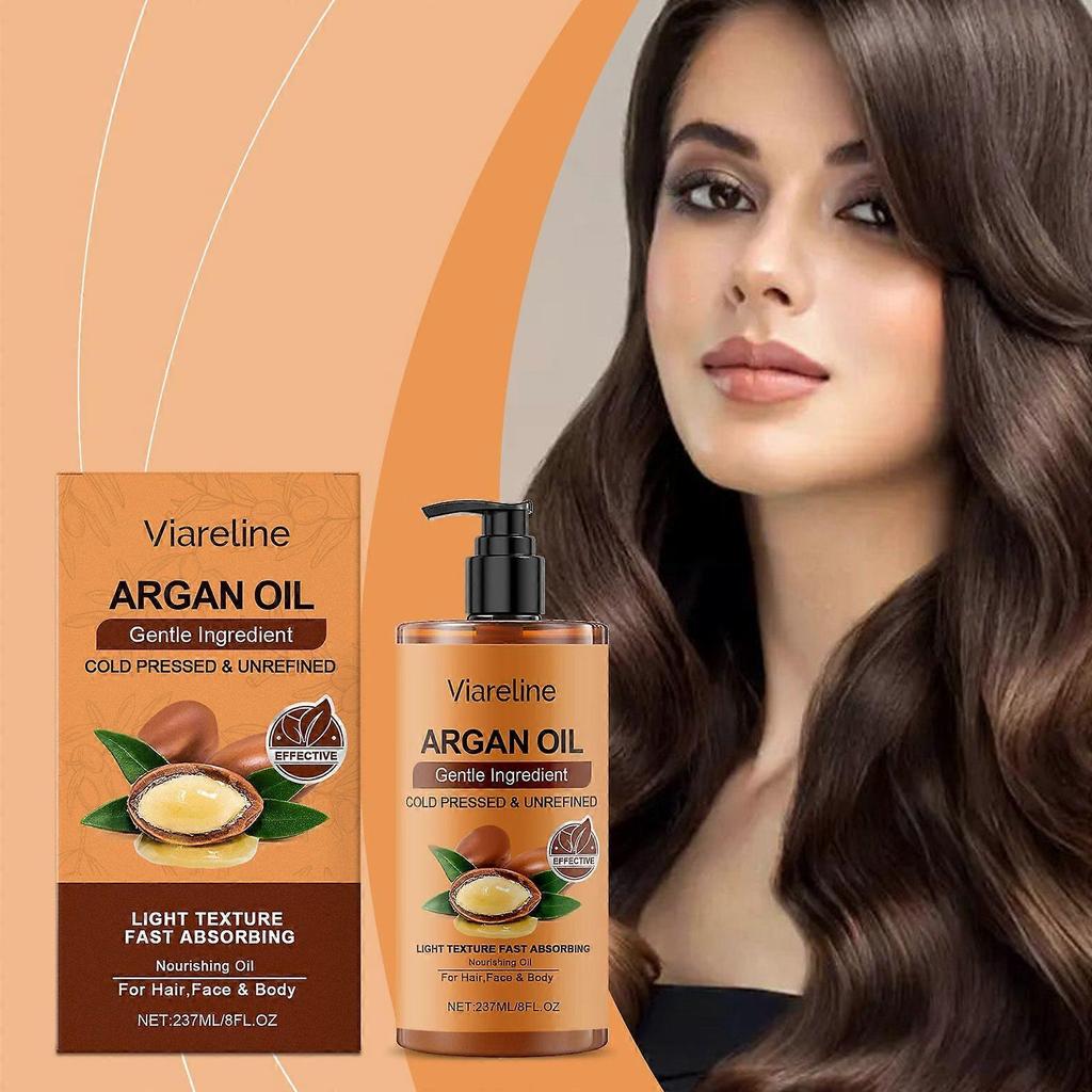 Viareline Argan Essential Oil, Multi-Functional Essential Oil Moisturizes Hair Moisturizing Hydrating Daily Care Oil
