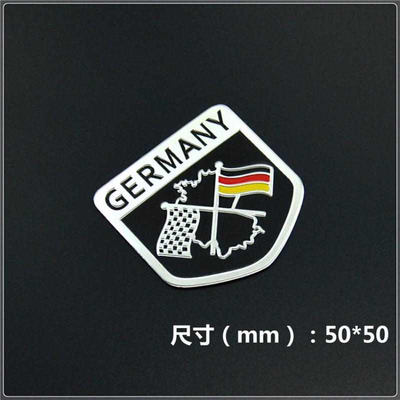 National flag decorative sticker German metal car sticker GERMANY aluminum label map sticker Sline fender side sticker