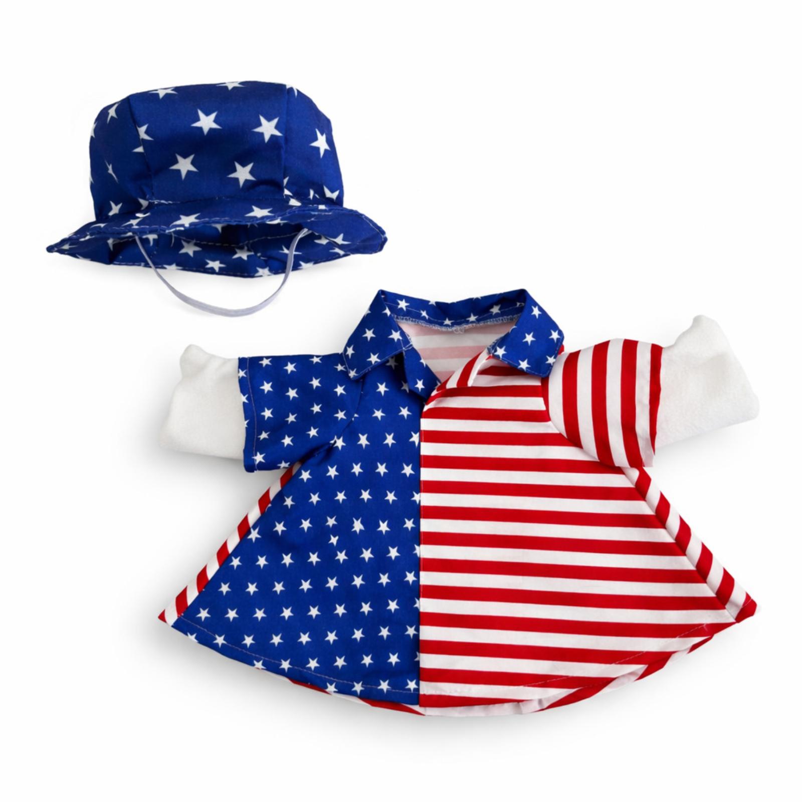 

Patriotic Style Dog Shirt and Hat Set Summer Lightweight Cotton Fabric Small Pet Apparel for Outdoor and Indoor Use One Size