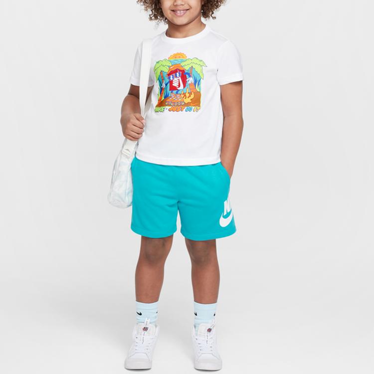 Nike Boxy Sports Casual Soft Comfortable Versatile Short Sleeve T-Shirt Kids Tops White II3031-100