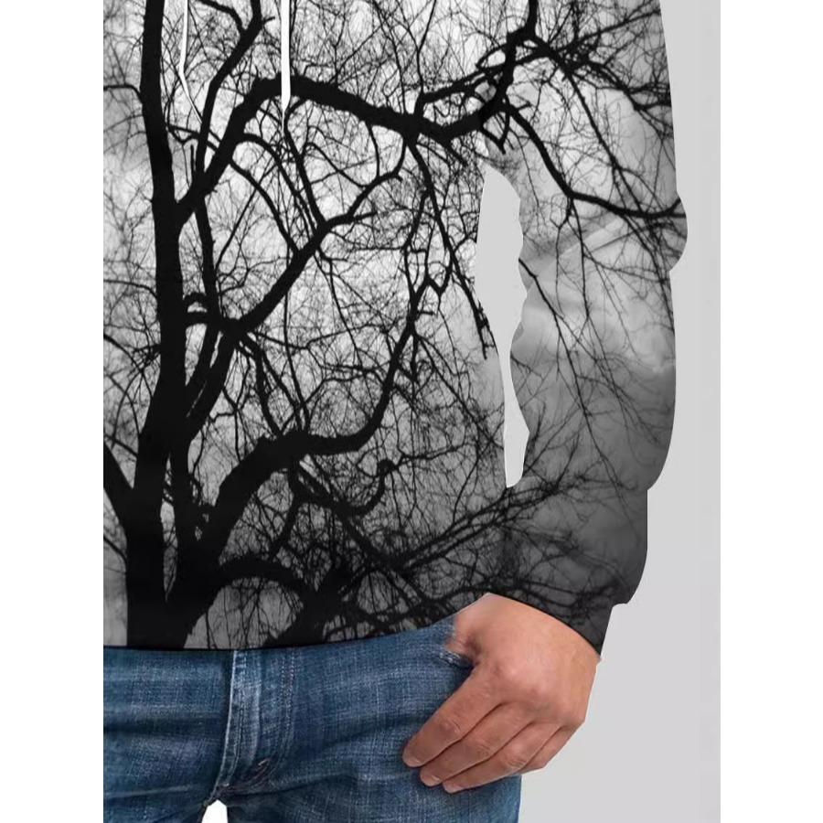 Baum 3D gedruckt Herren Hoodie Casual Muster Trendy Sportswear Herbst Winter Tasche Pullover Lange Ärmel