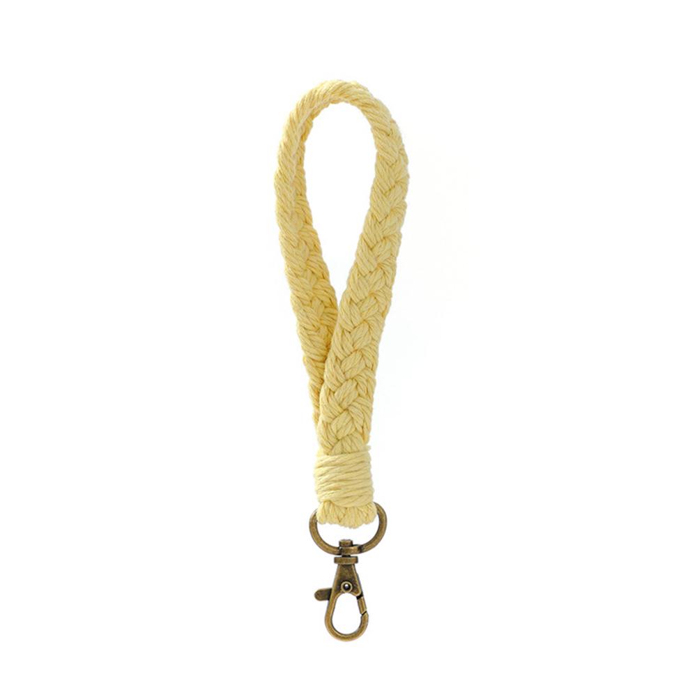 Soft Cotton Rope Keychain Boho Handmade Wristlet Bracelet Key Chain Long Weaving Wrist Lanyard Car Key Holder for Women Gift