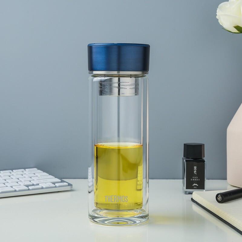 Thermos TCGD-300 Double-Wall Glass Tea Infuser Bottle