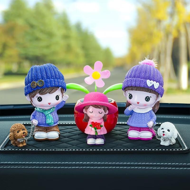 JINGRUIXIANG Couple Doll Car Dashboard Ornaments