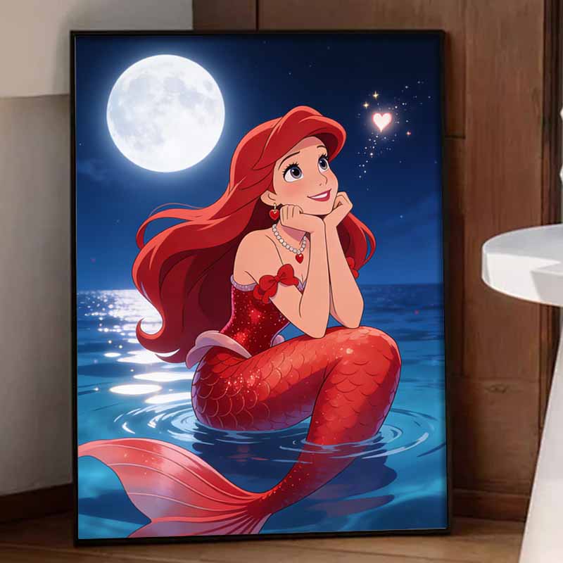 Disney Diamond Painting Kit Classic Mermaid Style Home Decor Craft Perfect Gift Idea Diamond Art