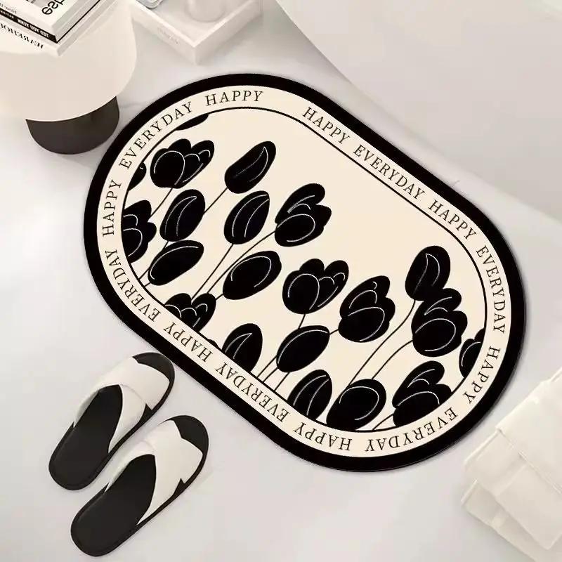 Diatom Mud Floor Mat, Bathroom and Toilet Absorbent Floor Mat, Anti Slip Sink, Toilet Soft Cushion, Carpet