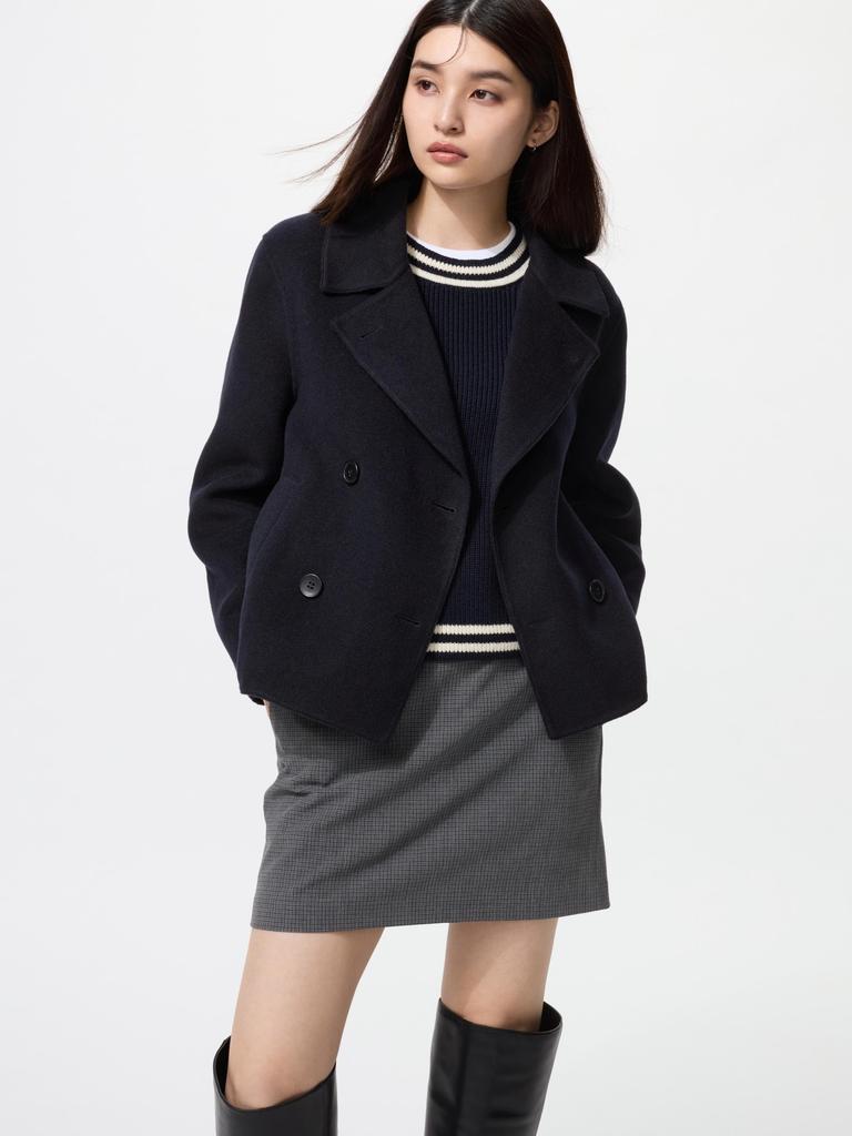 Uniqlo Double Face Short Coat  Relaxed Fit 