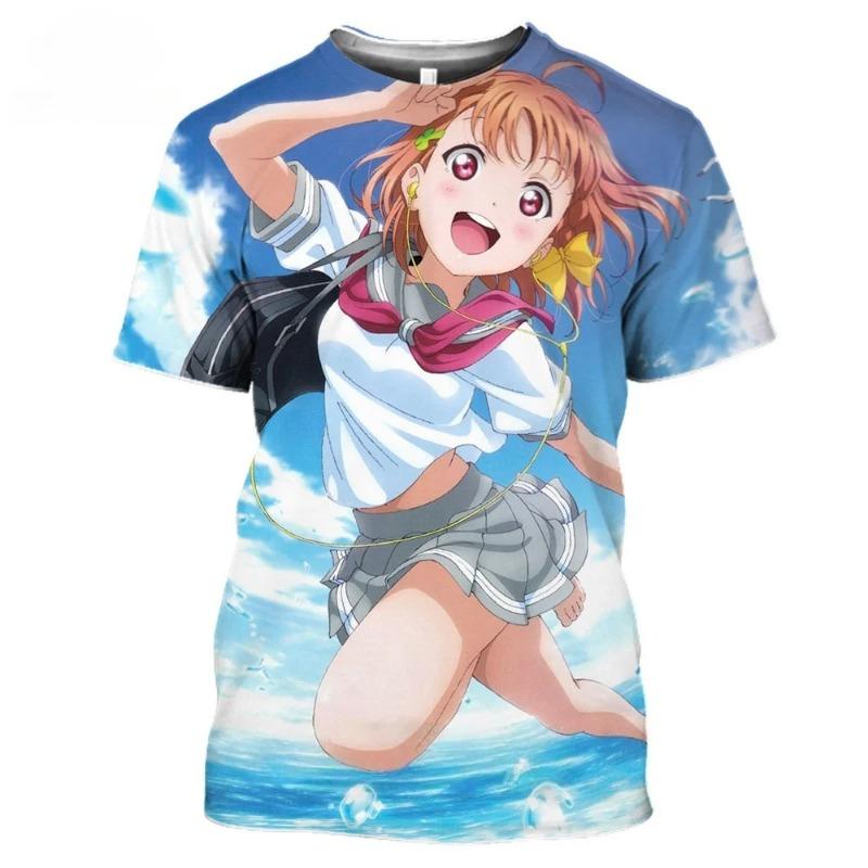 T Shirt Women Men's Casual Harajuku Short Sleeve Japanese Streetwear 3D Print Tee Tops Fitness Clothing