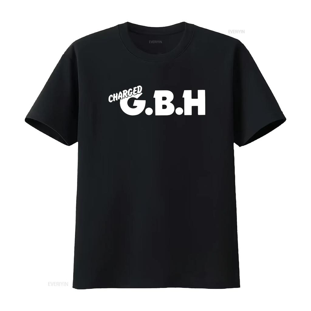 GBH Punk Rock Charged T Shirt Music Band Print vintage Washed designer clothes graphic streetwear Casual fashion homme