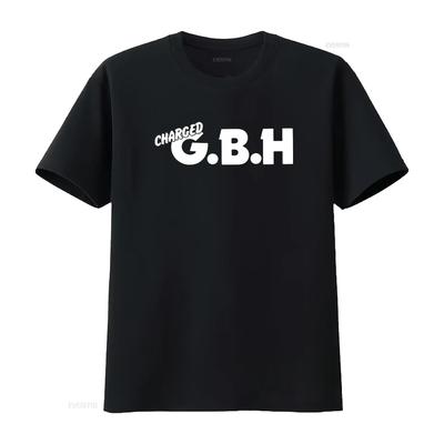 GBH Punk Rock Charged T Shirt Music Band Print  Vintage Washed Designer Clothes Graphic Streetwear Casual Fashion Homme