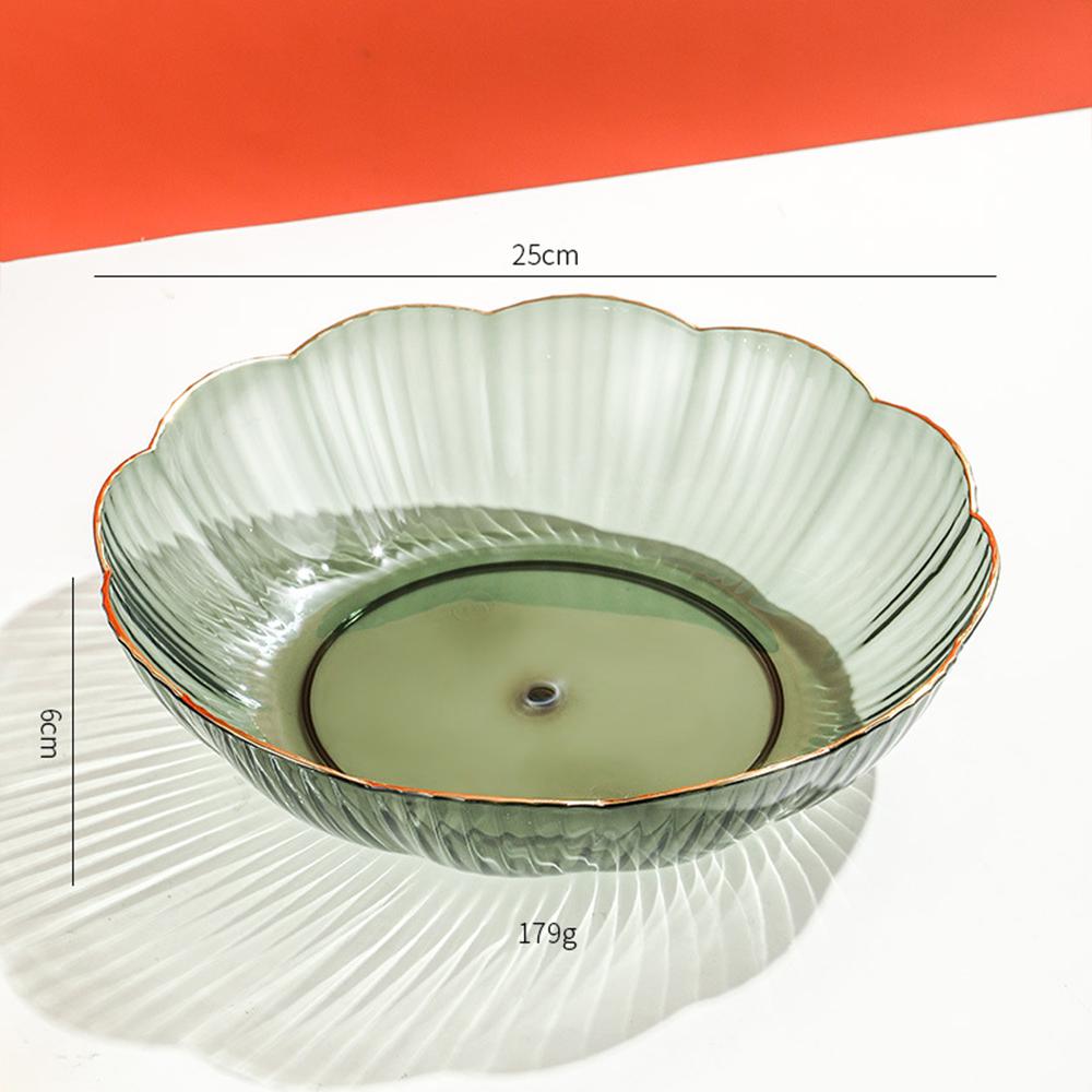 Snack Plate Plastic Save Space Easy Cleaning Light Luxury Round Smooth Bowl Kitchen Accessories Kitchen Gadgets Fruit Plate Pet