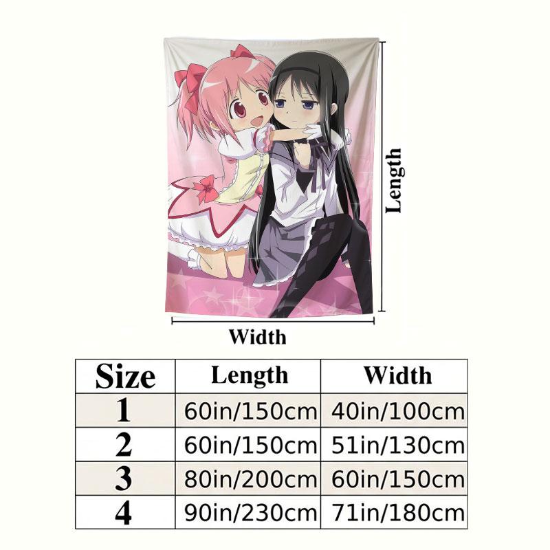 Puella Magi Madoka Magica Wall Tapestry Aesthetic Wall Hanging Printed Fabric Blanket Decorative Tapestries For Bedroom Living Room Home Decor