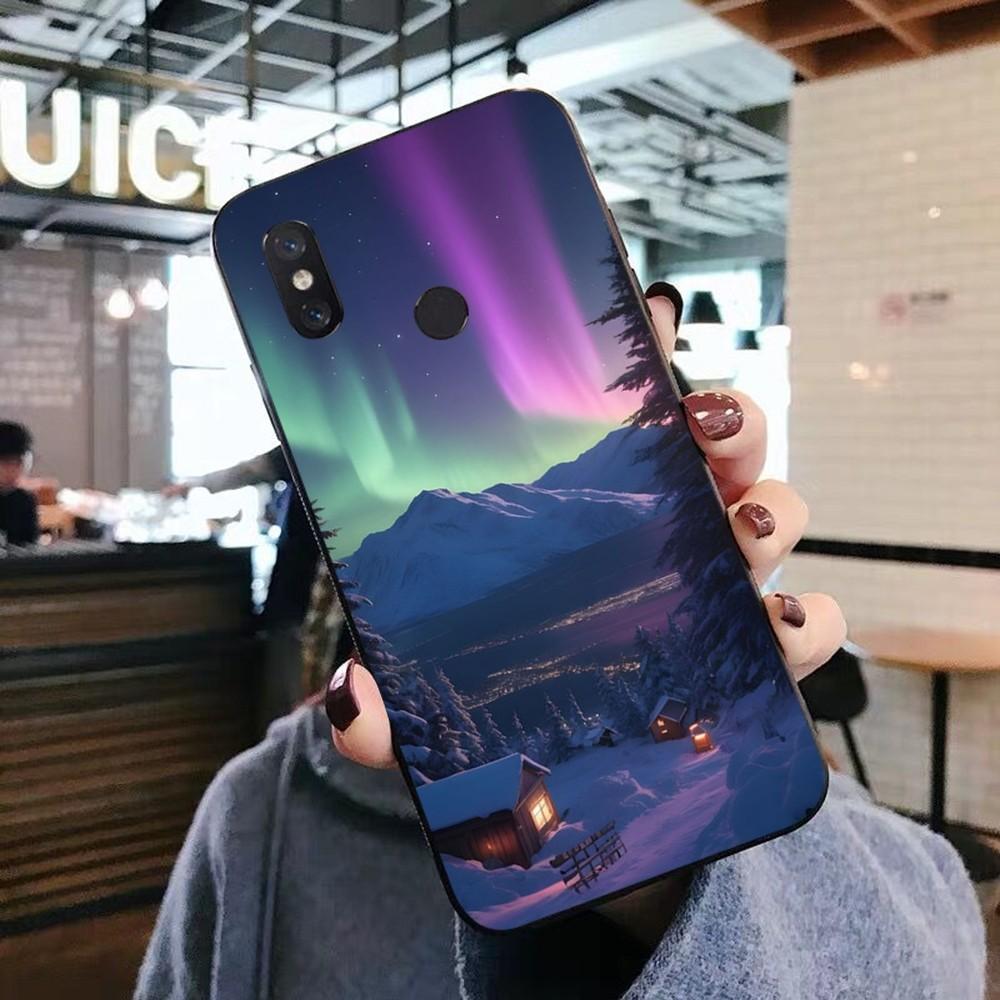 Beautiful Northern Lights Phone Case For Xiaomi Mi 5X 8 9 10 11 12 Lite Pro 10T PocoX3pro PocoM3 Note 10 Pro Lite