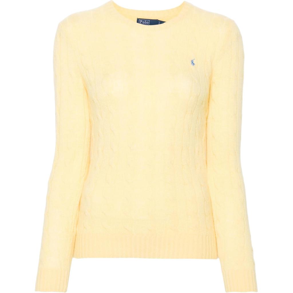 Polo Ralph Lauren Pony Pattern Knit Crew Neck Pullover Sweater Women sweater Yellow 211910421-025