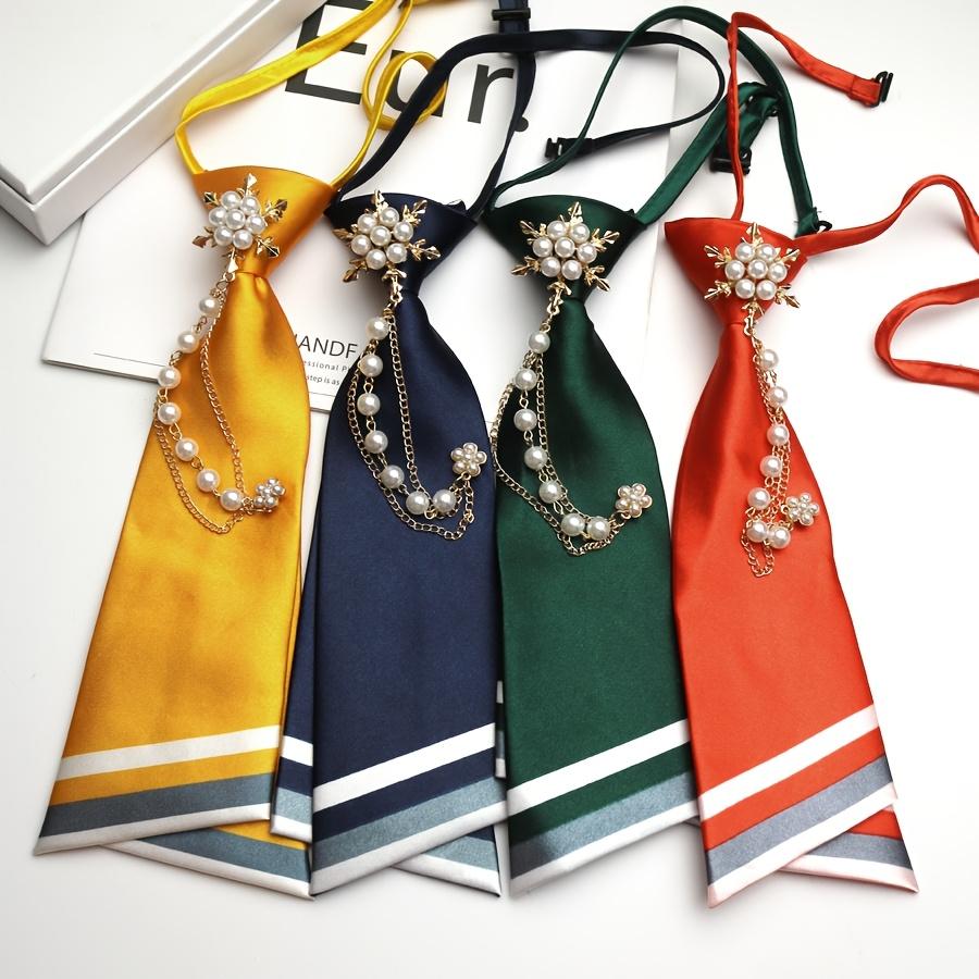 1Pc Of Beaded Tie With Double-Layered Design Suitable For Casual Street Style Personalized Parties  And Everyday Wear