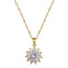 Sun Flower Necklace Earrings Set Light Luxury Slightly Inlaid Personality Temperament Banquet Earrings Items Combination