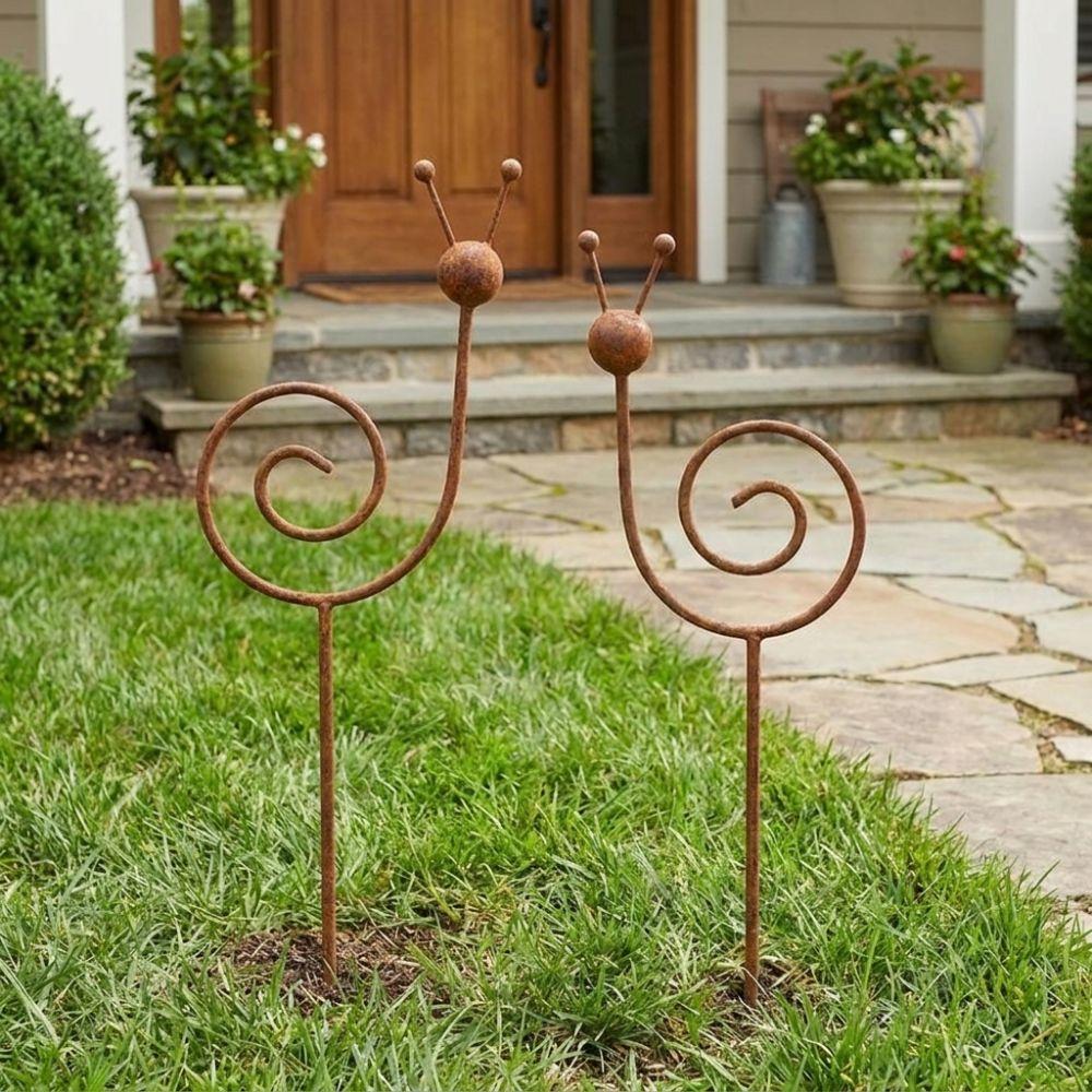 Rostfester Schneckenförmiger Gartenkunst Wetterfester Pflanzen-Schnecken-Pfahl Terrasse Veranda