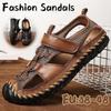 38-48 Sandale casual de vară, respirabile, pentru bărbați, realizate manual, sandale plate din piele, pantofi de plajă, sandale de vad, oxford la modă autentică