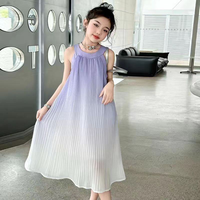 Girls' Summer Dress Beach Dress Girls' Children's Gradient Summer Dress