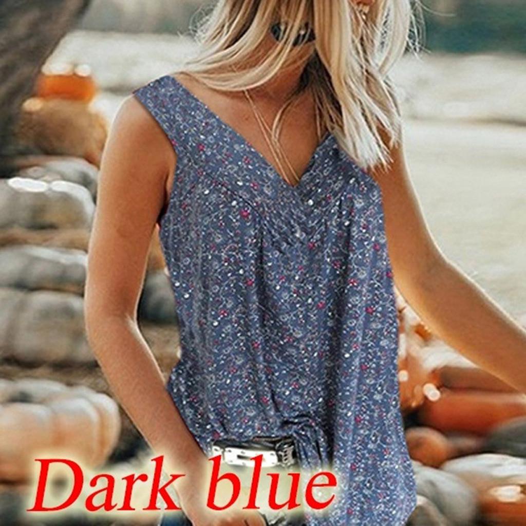 Womens Sleeveless V Neck Casual Blouse Floral Print Lightweight Summer Top with Relaxed Fit and Soft Fabric for Everyday Wear
