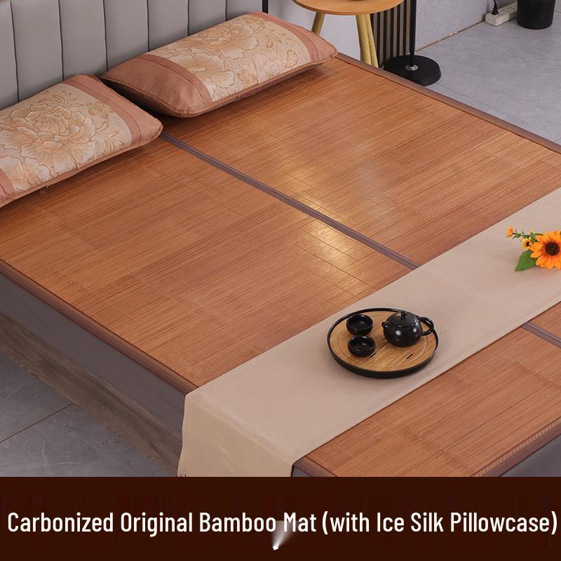 Bamboo Summer Cool Mat - Foldable Double-Sided Ice Silk Mat for Home, Dormitory, and Single Beds (Sizes: 0.9m, 1.2m, 1.5m)