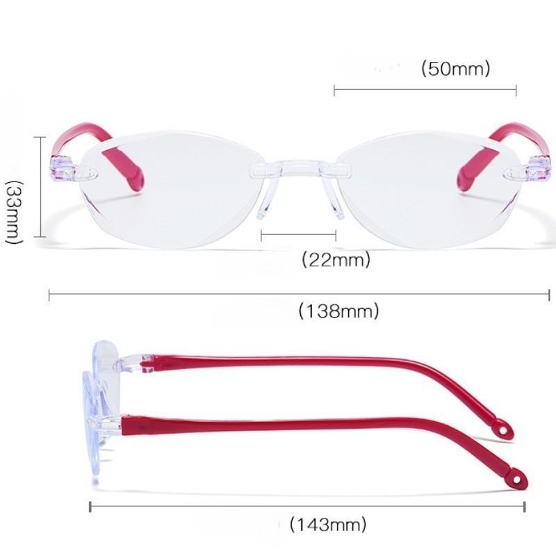 10pcs Anti Blue Reading Glasses Portable Rimless Presbyopic Glasses s for Men Women