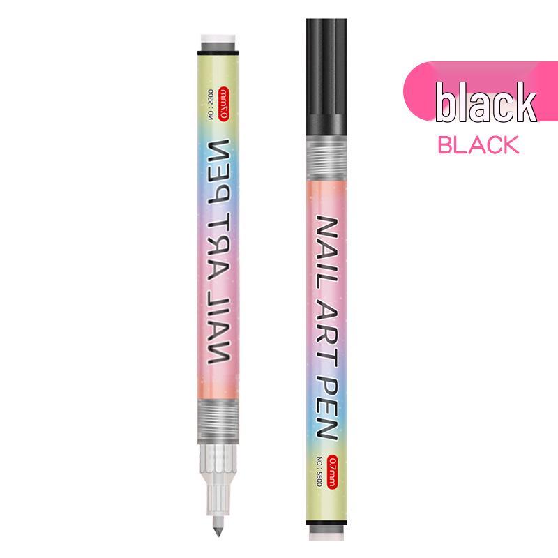12-Color Acrylic Nail Art Marker Set - Quick-Drying, Nail Salon Painting & DIY Flower Liner Pen.