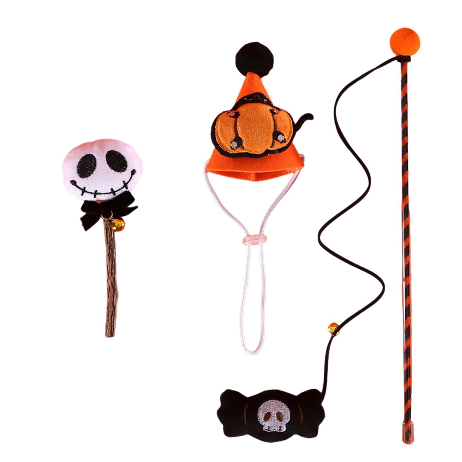 

Конусная шляпа на Хэллоуин для кошек, жевательная игрушка, забавная удочка, забавная палочка-дразнилка для упражнений, игрушка для кошек A