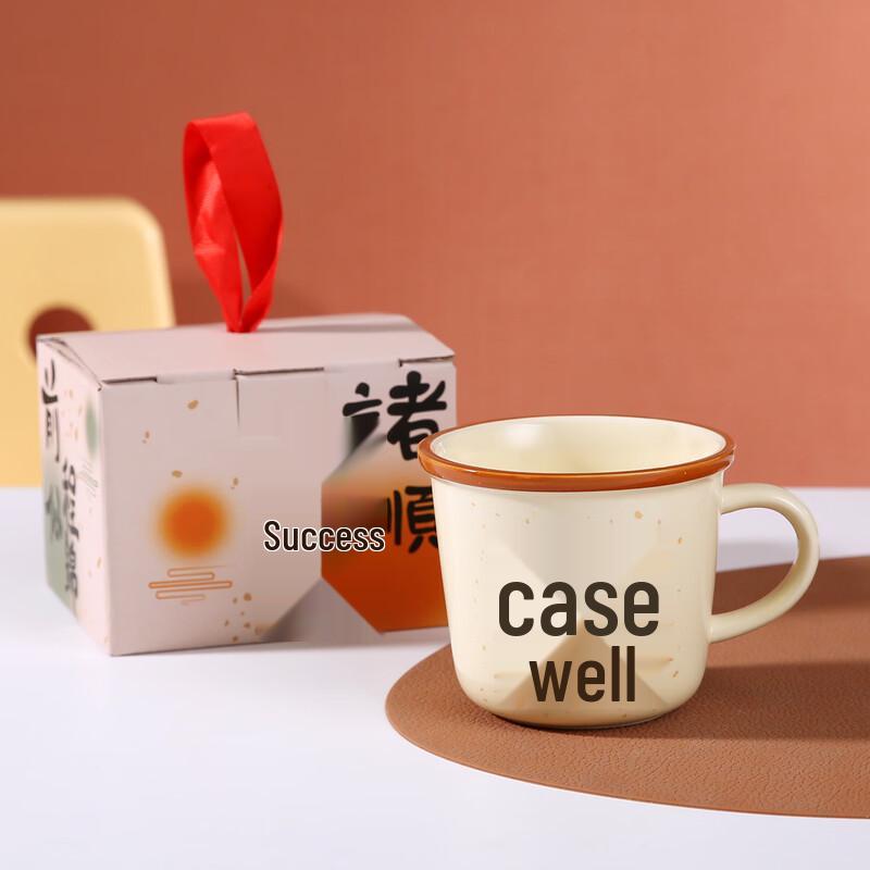 Retro Ceramic Lettering Coffee Mug