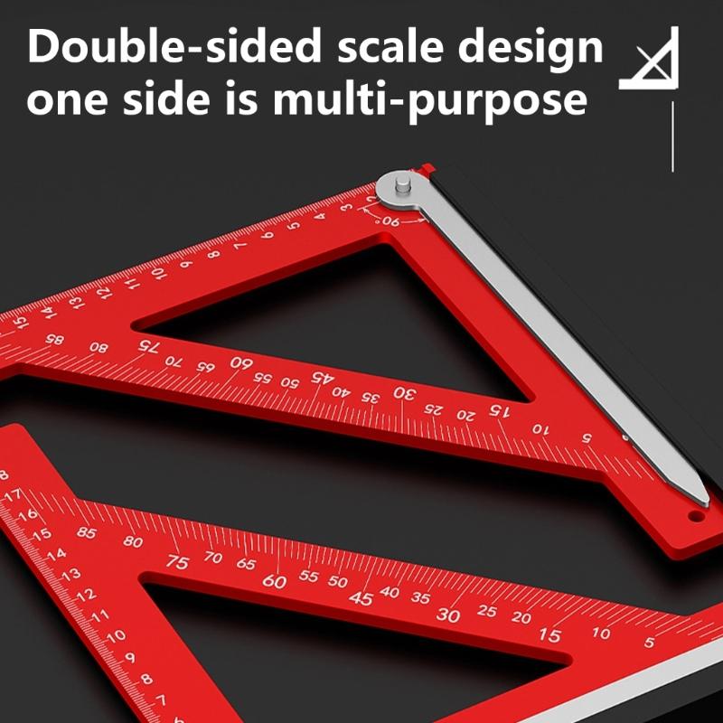 90 Degree Right Angled Ruler for Carpenter Aluminum Triangles Ruler for Precise Angled Marking and Straight Line Drawing