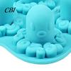 Fun Drink Accessories Octopus Ice Cube Tray Mold, 4 Grid Maker, Food Grade Easy Release Soft TPR for Jelly Chocolate Drinks And Cocktails Small Space