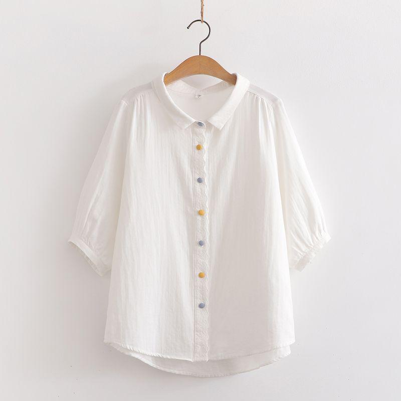 Cartoon Flower Loose Double-Layer Cotton Yarn Long Sleeves Artsy