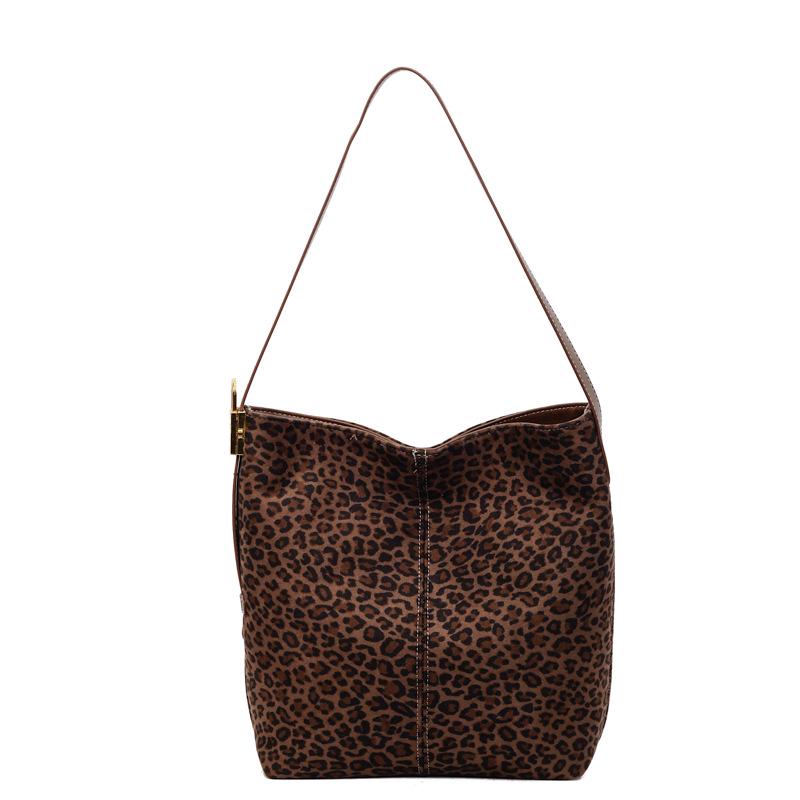 

Women s Retro Leopard Print Handbag - Large Capacity Fashionable Autumn/Winter Tote & Casual Shoulder Bag 27*11*31 cm кофейный