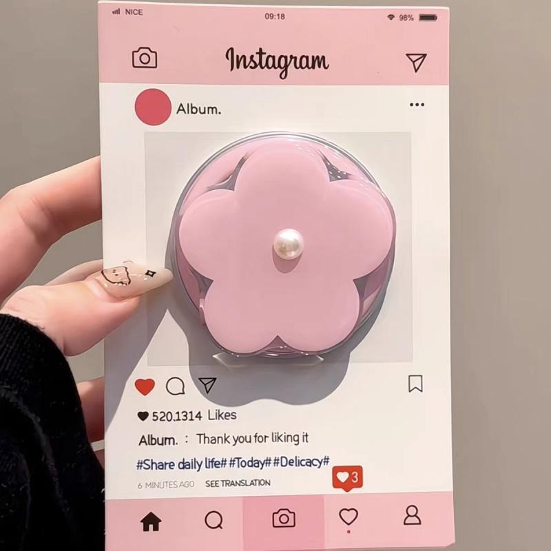 

Корейский Милый Конфетный Цвет Цветок Жемчуг Магнитный Держатель Грипток Grip Tok Для Magsafe Беспроводная Зарядка Чехол Для iPhone Подставка Magsafe