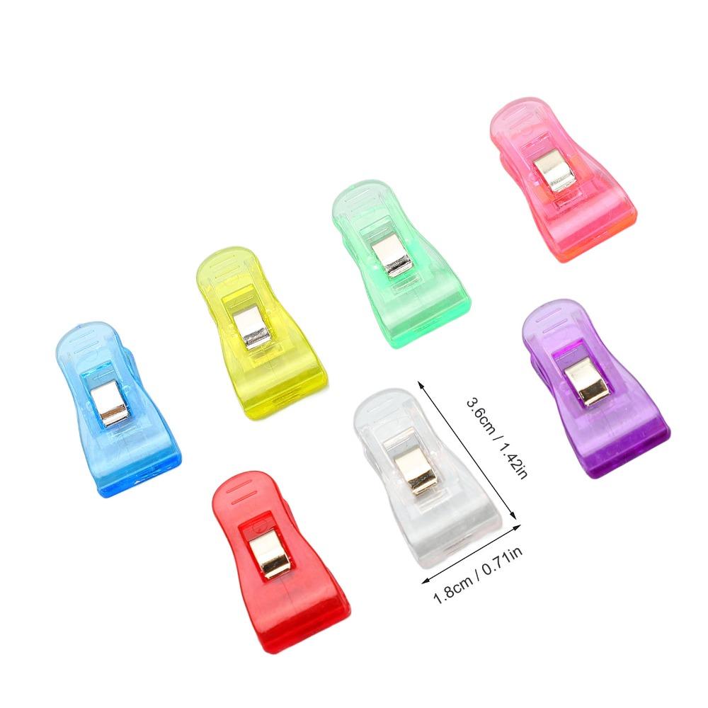 100 Pcs Plastic Colorful Clear Plastic Clip Colorful Transparent Plastic Clip Home Office
