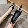 Fashion Woman Flats Pearl Buckle Low Heel Elegant Price 2025 Trend Genuine Mark Comfortable Slip On Wholesale Offer Shoe Shoes for Women