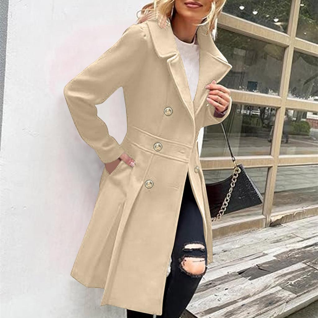 Women's Solid Color Thick Long Sleeve Fashion Coat Jacket