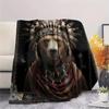 1PC Adorned Wild Sovereign Print FlAannel Blanket, High quality Comfortable for All Seasons, Home Decor, Warmth and Comfort