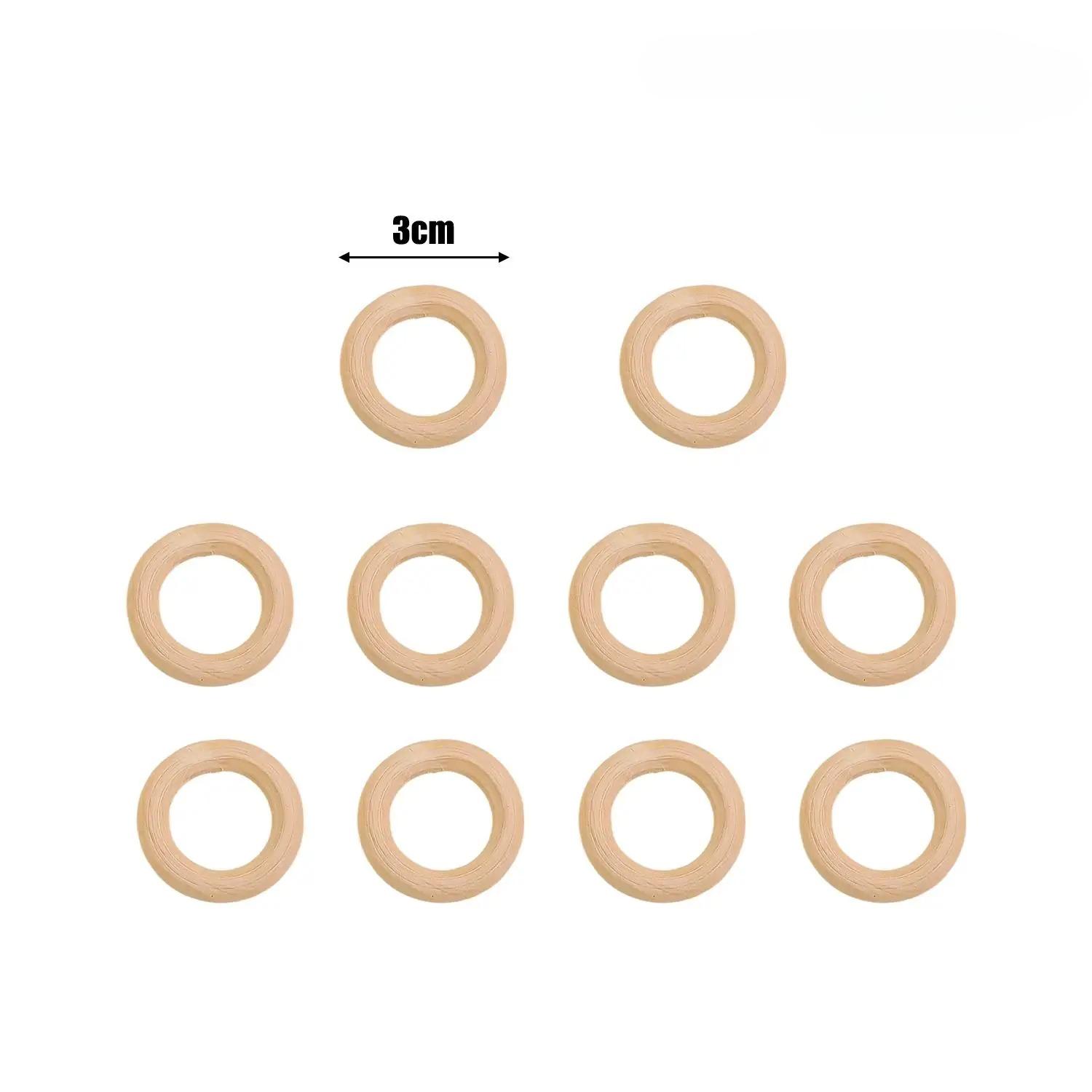 

30/10Pcs Wooden Rings 30mm 40mm 50mm 60mm 70mm DIY Crafts Wood Hoops Ornaments Jewelry Making Decoration Rings Accessories 10PCS