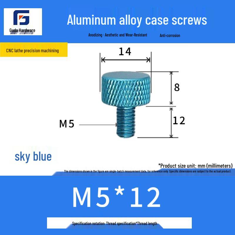 Knurled Aluminum Alloy Hand-Tightening Knob - M3M4M5M6M8 Sizes.