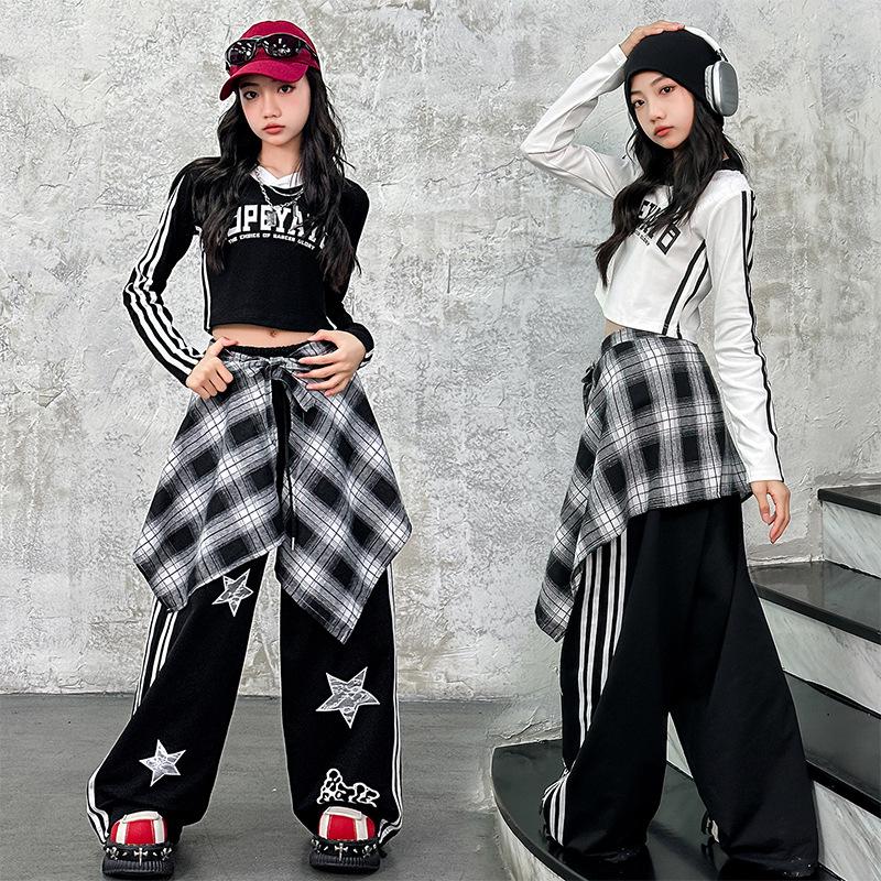 Trendy Street Style Outfit Set for Girls - Jazz Performance & Practice Wear for Spring & Autumn