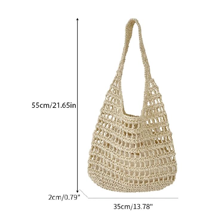 Women Straw Bag Hollow Tote Bag Shoulder Bag Fashion Shopping Bags Handbag