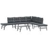 VidaXL Garden Bench Set with Cushions 5 Pcs Black, Outdoor Furniture Set, Picnic Set of 3283720
