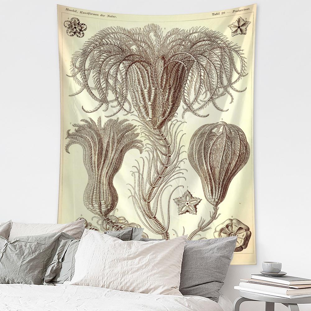 Boho Style Psychedelic Witchcraft Art Mystic Home Decor Undersea Insect Identification Map Tapestry Wall Hanging