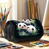 A Single Cute Panda-Themed Double-Layer Pencil Case with a Large Capacity And Zipper Closure, Perfect for School, Work, And Travel. It'S an Ideal Gift