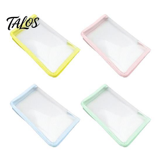 Waterproof Document Organizer A6 Bag, Smooth Zipper Durable Pencil Case, Reinforced Edge Filing Envelope Transparent PP for Stationery Receipts