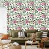 Roses, Anemones and Eucalyptus Leaves Wallpaper for Living Room and Bedroom 50x1000